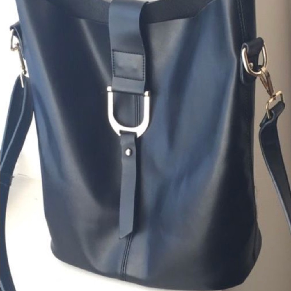 Black Leather Crossbody Bag
